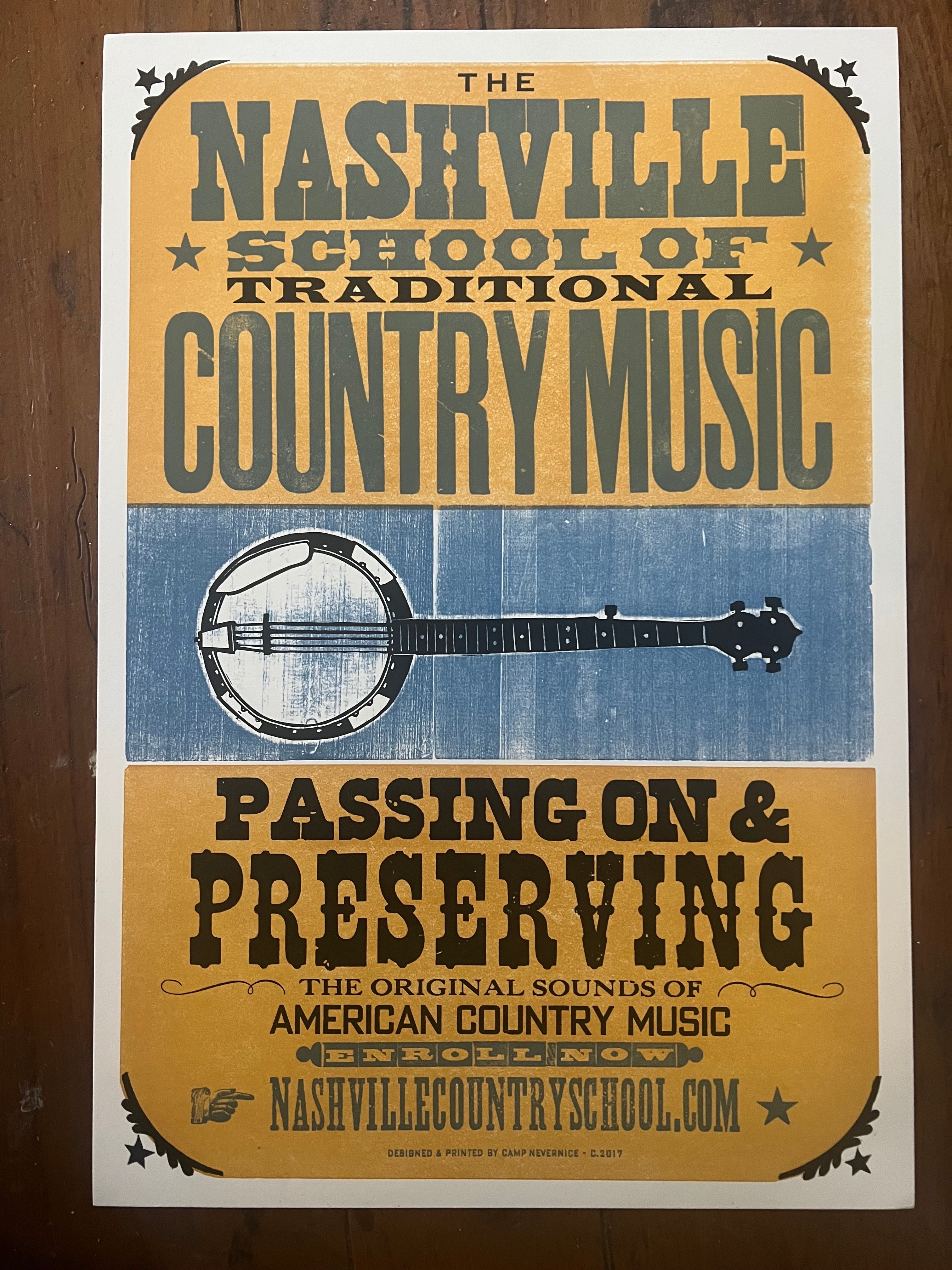 Original NSTCM Letterpress Poster – The Nashville School of Traditional ...